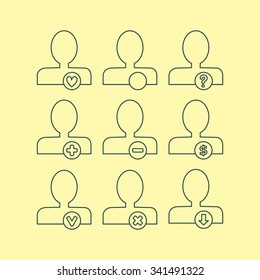 The user icon (monochrome). Set of web icons