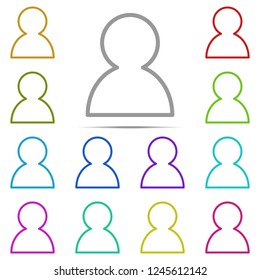 user icon in multi color. Simple outline vector of web, minimalistic set for UI and UX, website or mobile application