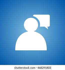 User Icon on blue color.