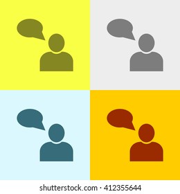 User  Icon on Four Different Backgrounds. Eps-10.