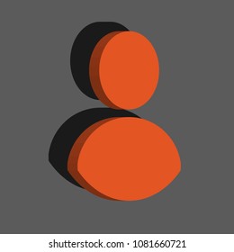 User icon on a gray background in 3d format. vector illustration