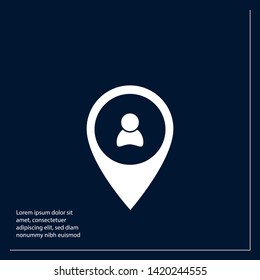 user icon on map pin. safe logo concept