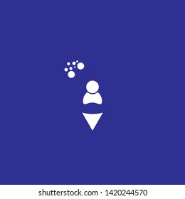 user icon on map pin. safe logo concept