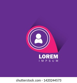 user icon on map pin. safe logo concept