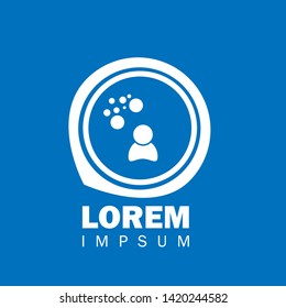 user icon on map pin. safe logo concept