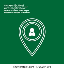 user icon on map pin. safe logo concept