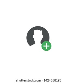 User icon on white background, flat design. User silhouette for your website, mobile application, user interface. Vector illustration.