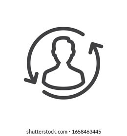 User icon on white background