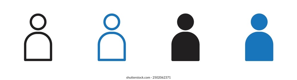 User icon Outline vector line set
