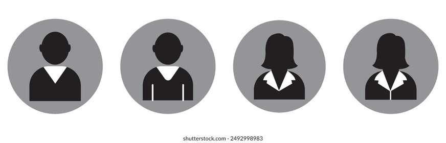 User icon and people line icon. People black vector icons. Squad icon. Two colored and black squad. People icons in modern simple flat and lines design. Vector illustration