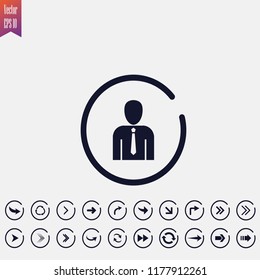 user icon, person icon, avatar icon vector illustration .arrow icons set