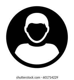 User Icon - Person Profile Avatar Sign of Human Symbol in Glyph Pictogram Vector illustration