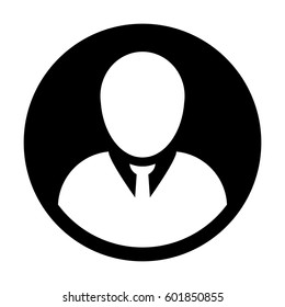 User Icon - Person Profile Avatar Sign of Human Symbol in Glyph Pictogram Vector illustration
