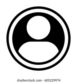 User Icon - Person Profile Circle Avatar Sign of Human Symbol in Glyph Vector Pictogram illustration