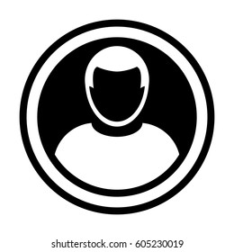 User Icon - Person Profile Circle Avatar Sign of Human Symbol in Glyph Vector Pictogram illustration