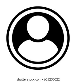 User Icon - Person Profile Circle Avatar Sign of Human Symbol in Glyph Vector Pictogram illustration