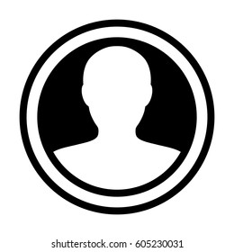 User Icon - Person Profile Circle Avatar Sign of Human Symbol in Glyph Vector Pictogram illustration