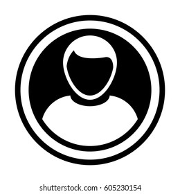 User Icon - Person Profile Circle Avatar Sign of Human Symbol in Glyph Vector Pictogram illustration