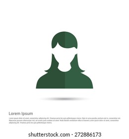 User icon, pictogram icon on gray background. Simple flat metro design style. half shade cut icon. Flat design style. Vector illustration