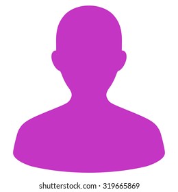 User icon from Primitive Set. This isolated flat symbol is drawn with violet color on a white background, angles are rounded.