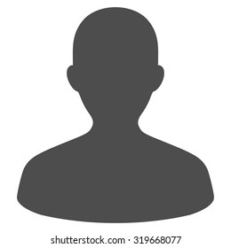 User icon from Primitive Set. This isolated flat symbol is drawn with gray color on a white background, angles are rounded.