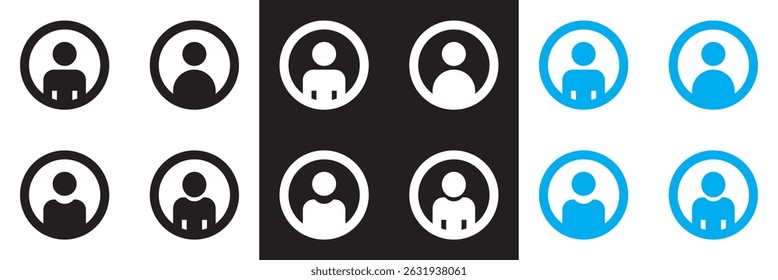 User icon. profile, avatar, Person Profile icon. Vector for websites, mobile interfaces, presentations, banner, visual branding etc. Vector illustration. isolated on white and black background. EPS 10