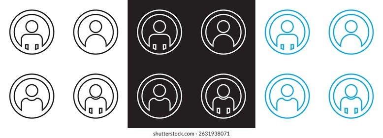 User icon. profile, avatar, Person Profile icon. Vector for websites, mobile interfaces, presentations, banner, visual branding etc. Vector illustration. isolated on white and black background. EPS 10