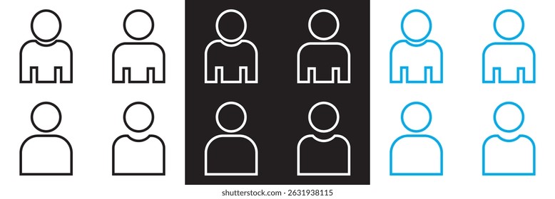 User icon. profile, avatar, Person Profile icon. Vector for websites, mobile interfaces, presentations, banner, visual branding etc. Vector illustration. isolated on white and black background. EPS 10