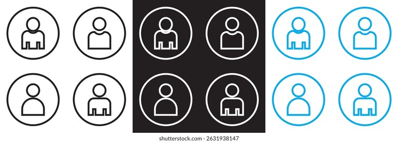 User icon. profile, avatar, Person Profile icon. Vector for websites, mobile interfaces, presentations, banner, visual branding etc. Vector illustration. isolated on white and black background. EPS 10