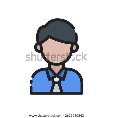 User Icon for Profile and Personal Account – Avatar illustration, member figure symbol, online ID design. Filled Line Icon