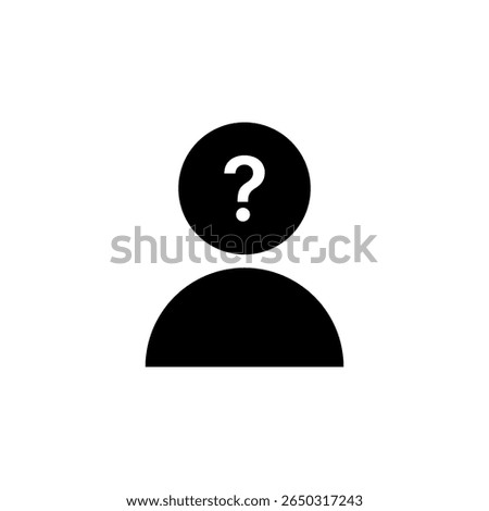 User Icon with Question Mark. QnA design. Person Vector Illustration