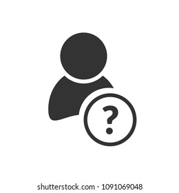 user icon and question mark symbol