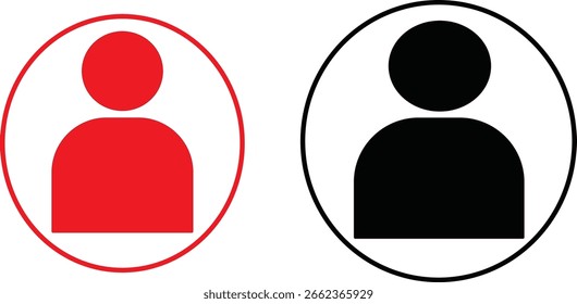 Icono de usuario con rojo y negro