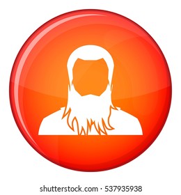 User icon in red circle isolated on white background vector illustration