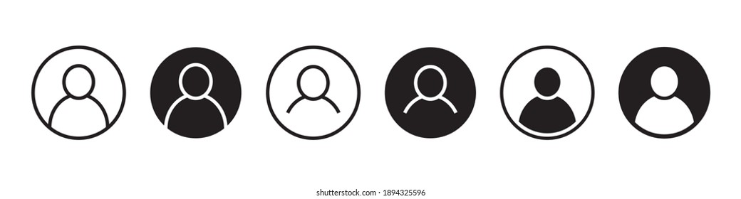 User icon set, avatar. User profile login, member profile.