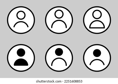 User Icon set. Avatar Profile, Social Media User Circle shape style Isolated on transparent Background. Vector Illustration