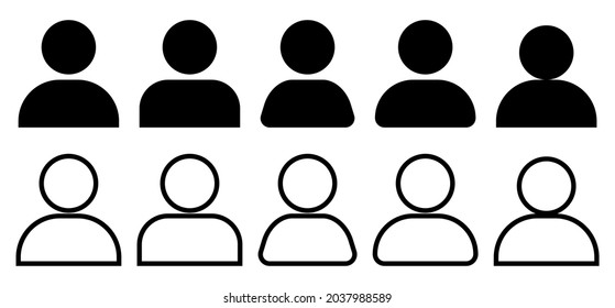User icon set. Collection of vector symbol in trendy flat style on white background. Design for web, mobile app, ui.