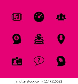 user icon set. dashboard, id card and unknown topic vector icon for graphic design and web