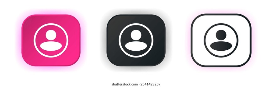 Benutzersymbolsatz. Design für App-Symbole. Schaltflächenvorlage.  