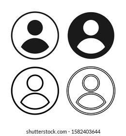 User icon set. Flat person avatar buttons. Profile symbol sign. Vector illustration image. isolated on white background. 