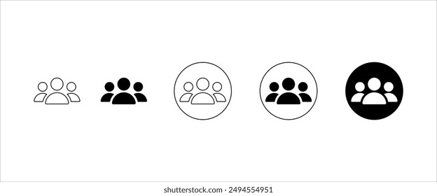 User icon set, Group of people user icon, Avatar, user profile, person, profile picture, Monochrome icon,