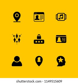 user icon set. id card, placeholder and profile vector icon for graphic design and web