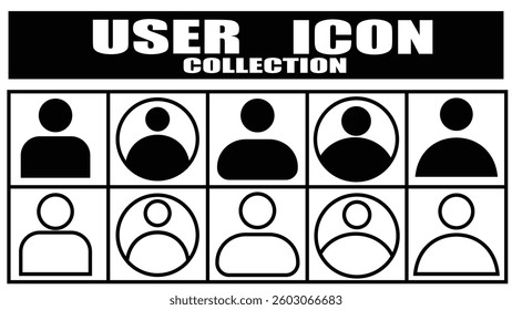 User Icon set isolated on white background 