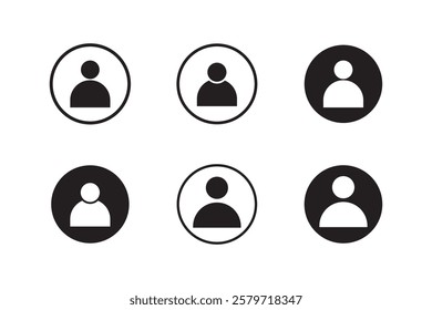User icon set. Line and glyph user avatar. Profile user icon
