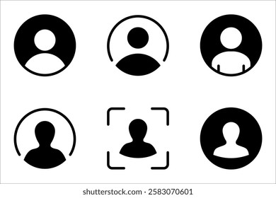 User icon set. Line and glyph profile user avatar. vector illustration on white background