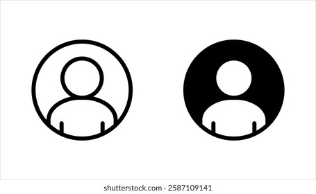 User icon set. Line and glyph profile user avatar. vector illustration on white background