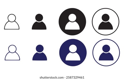 User icon set. Line and glyph user avatar. Profile user icon
