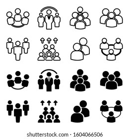User icon set. User lines and flats in eps10 vector format