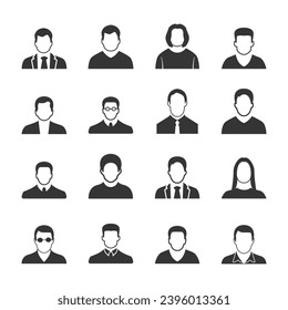 User icon set. Male female avatar icon vector set illustration.