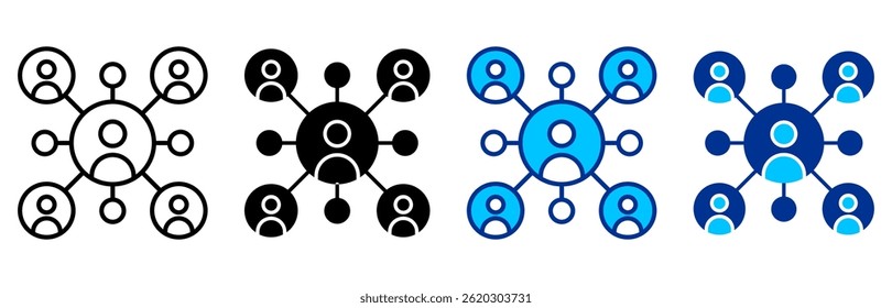 User Icon Set Multiple Style Vector Illustration